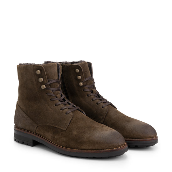 Hosio - Suede lace-up boots - Men - Khaki FRD