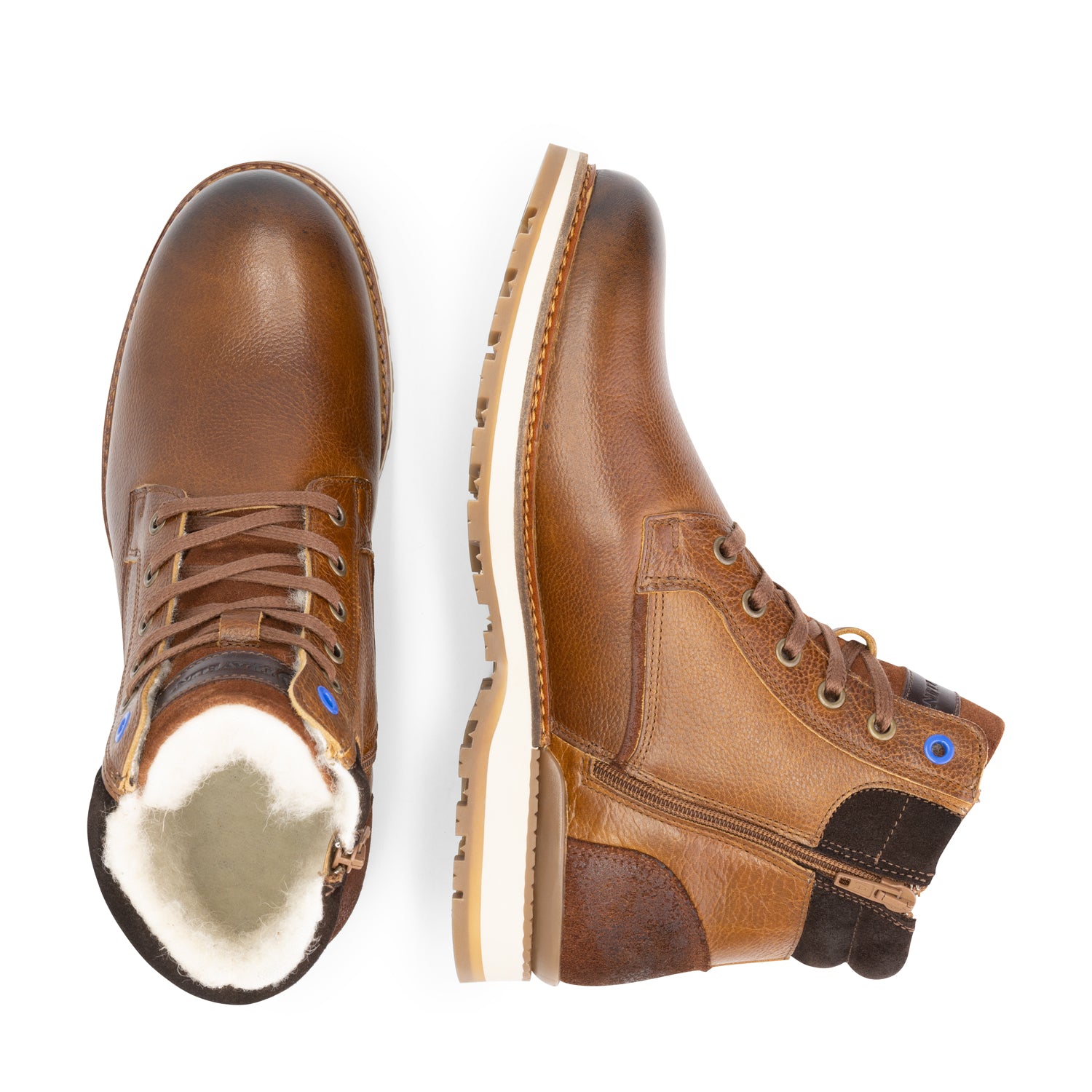 Sund - Wool-lined lace-up boots - Men - Cognac UPD