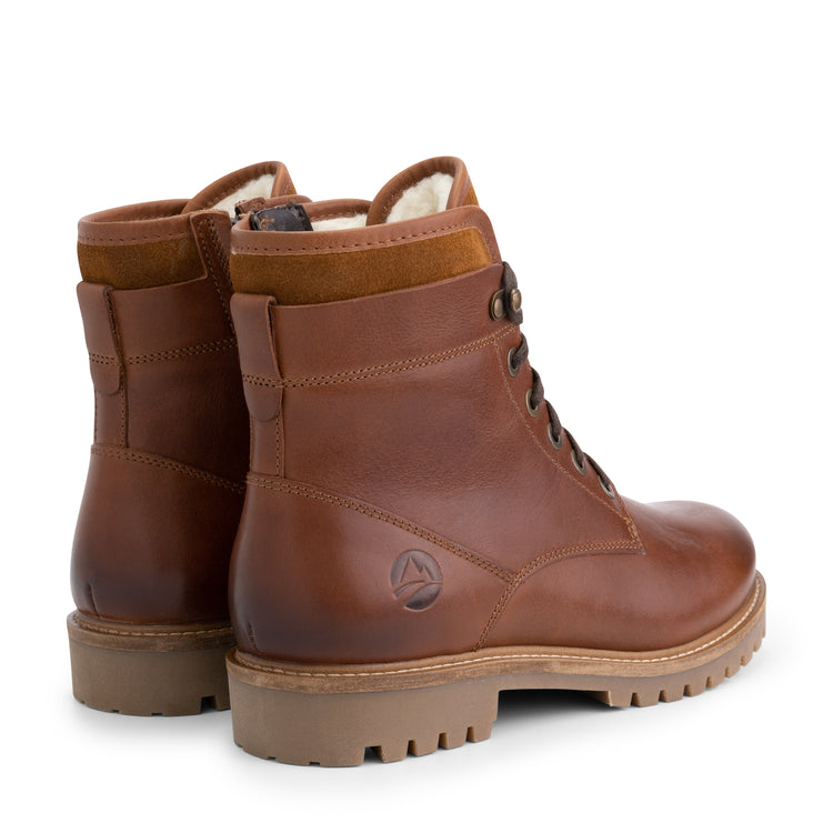 Langesund - Wool-lined lace-up boots - Men - Cognac BD