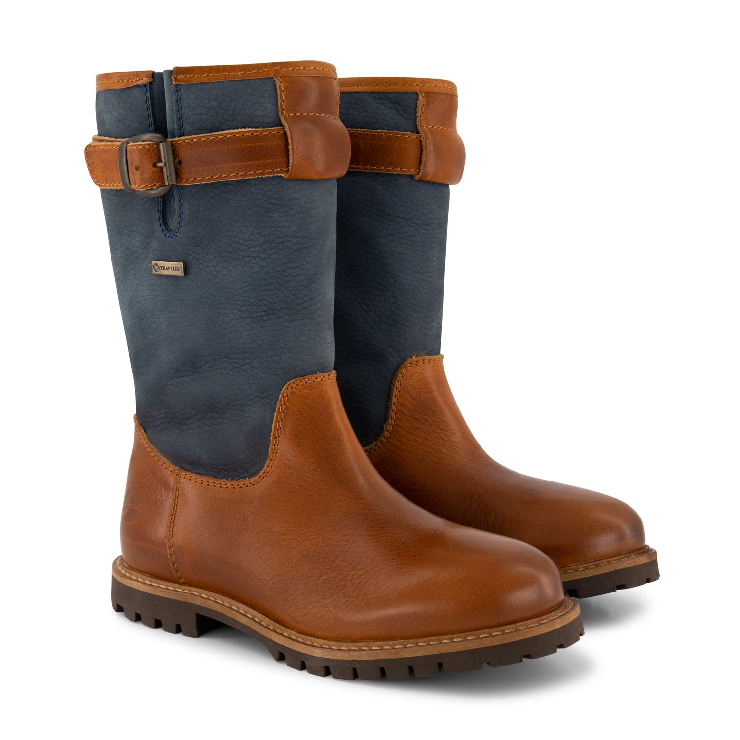 Konstanz - Mid-calf leather outdoor boots - Lady - Blue FRD