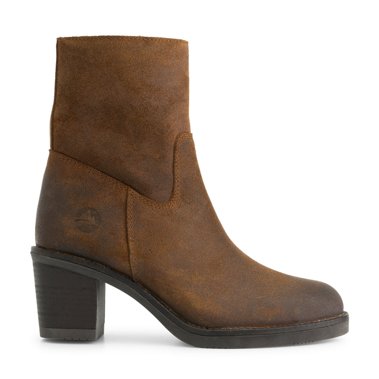 Mortain - Wax suede ankle boots - Lady - Cognac R