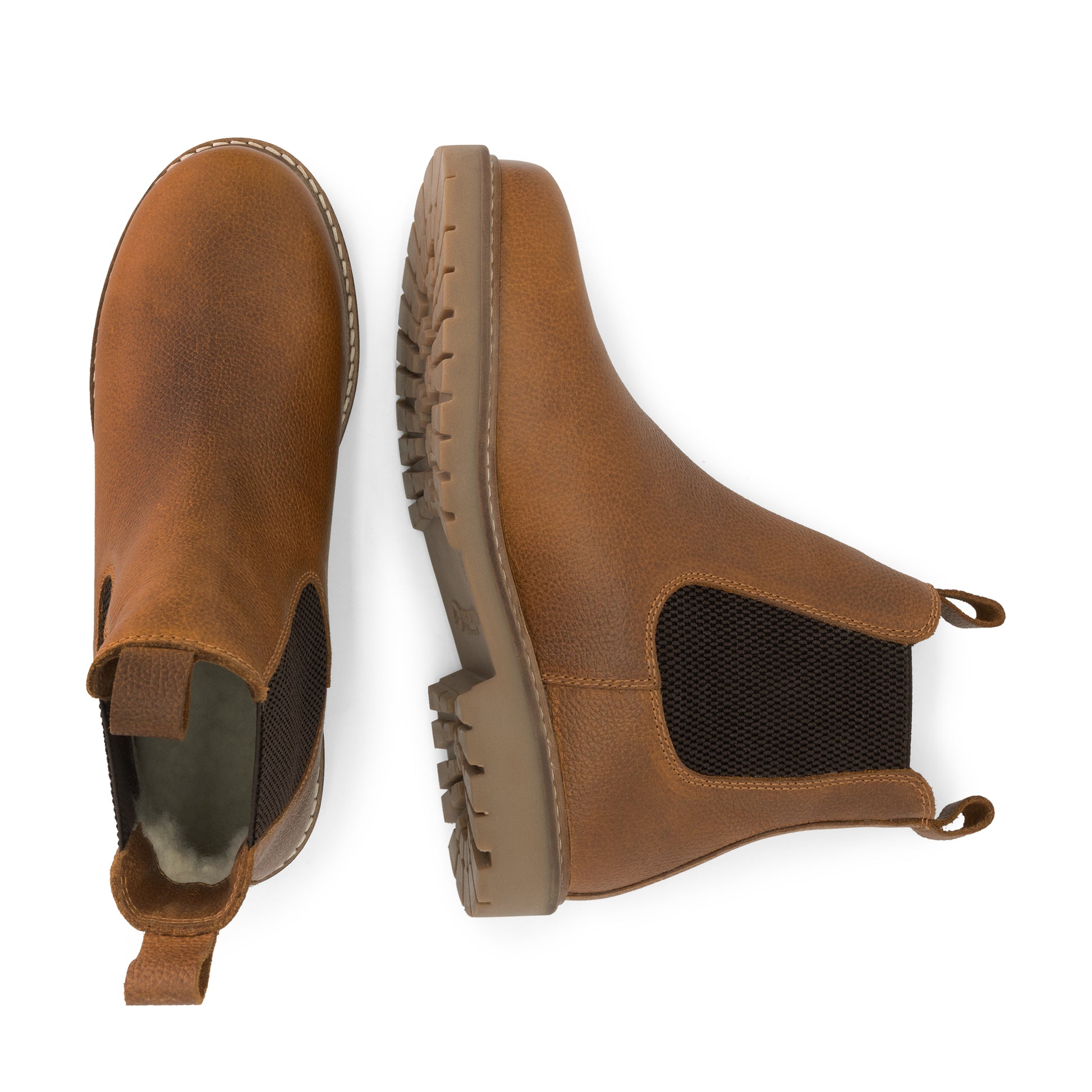 Romsdal - Wool-lined chelsea boots - Women - Cognac UPD