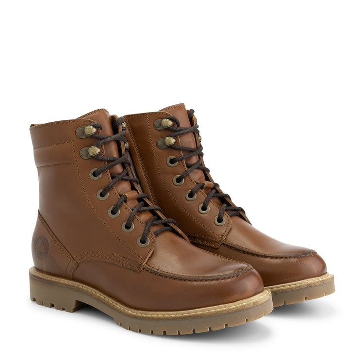 Rogaland - Leather lace-up boots - Lady - Cognac FRD