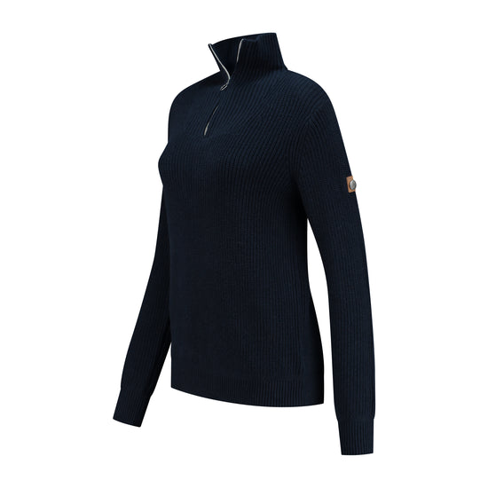 Brecon - Sweater cashmere/cotton blend - Lady - Navy FL