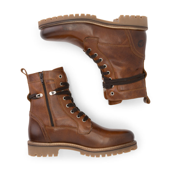 Kvinlog - Wool-lined lace-up boots - Men - Cognac UPD