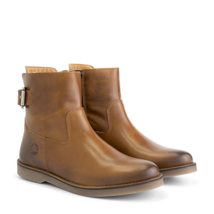 Loudeac - Leather ankle boots - Lady - Cognac FRD