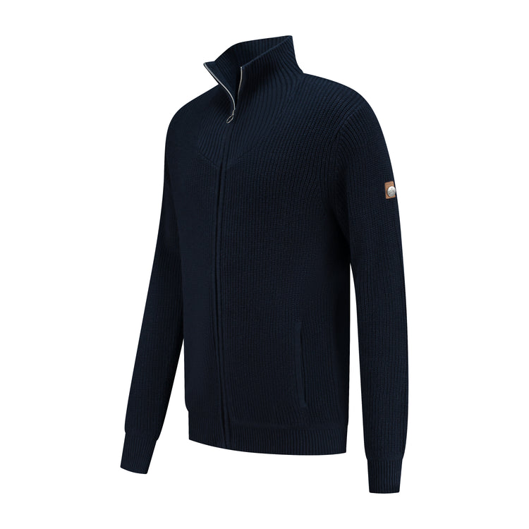 Snowdon - Cardigan cashmere/cotton blend - Men - Navy FL