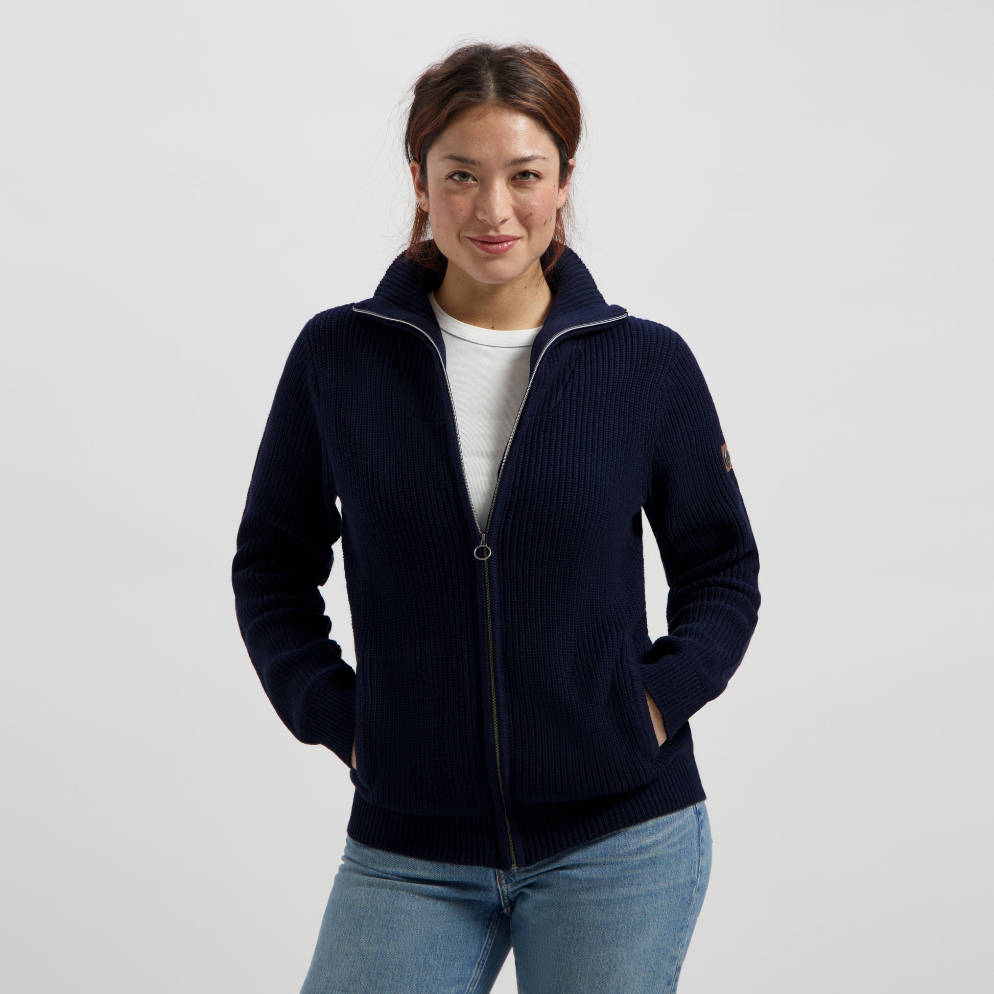 Snowdon - Cardigan cashmere/cotton blend - Lady - Navy MV