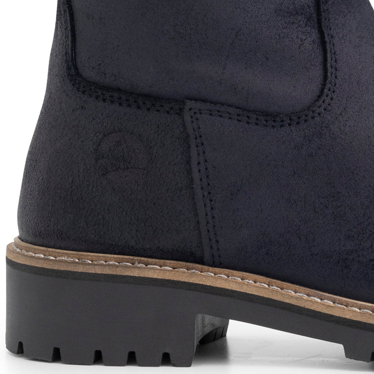 Varde - Mid-calf wax suede boots - Lady - Navy DFH