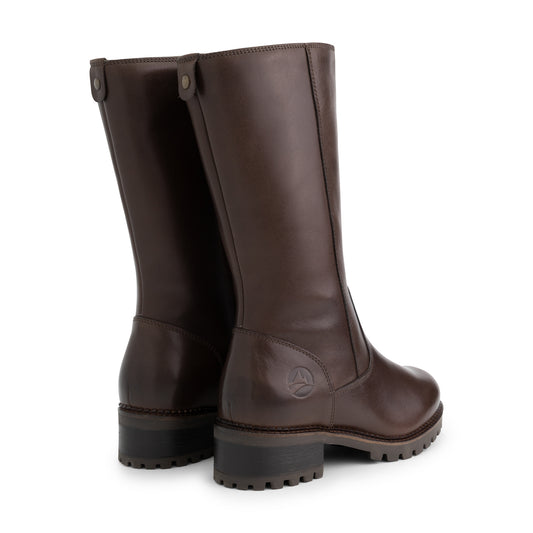 Fitjar - Mid-calf wool-lined boots - Lady - Dark Brown BD