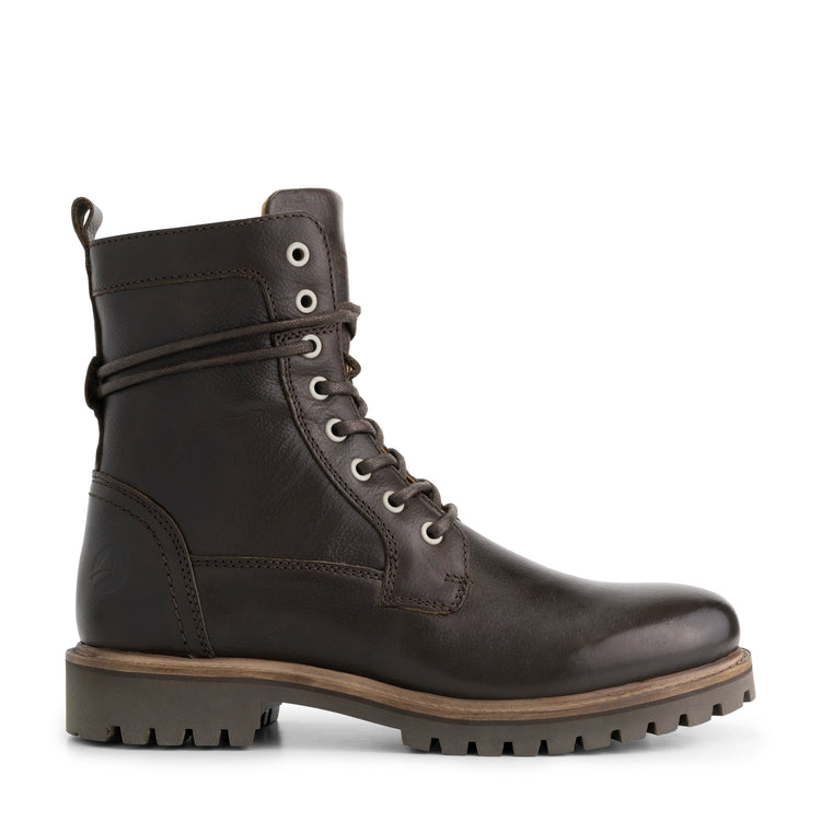 Kvosted - Leather lace-up boots - Men - Dark Brown R