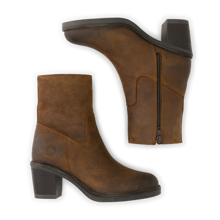 Mortain - Wax suede ankle boots - Lady - Cognac UPD