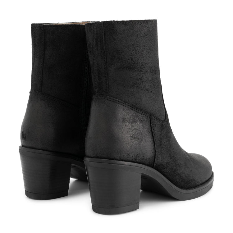 Mortain - Wax suede ankle boots - Lady - Black BD