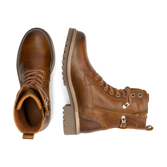 Kylland - Leren veterboots - Dames - Cognac UPD