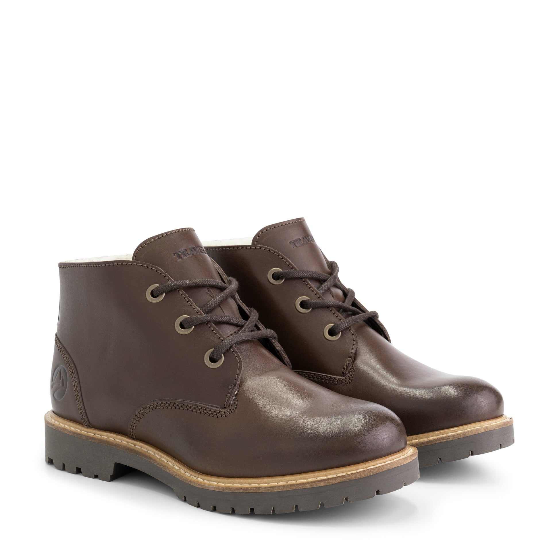 Trehuse - Wool-lined lace-up shoes - Lady - Dark Brown FRD