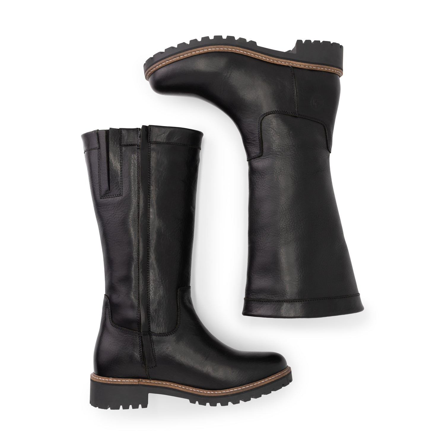 Varde - Mid-calf leather boots - Lady - Black UPD