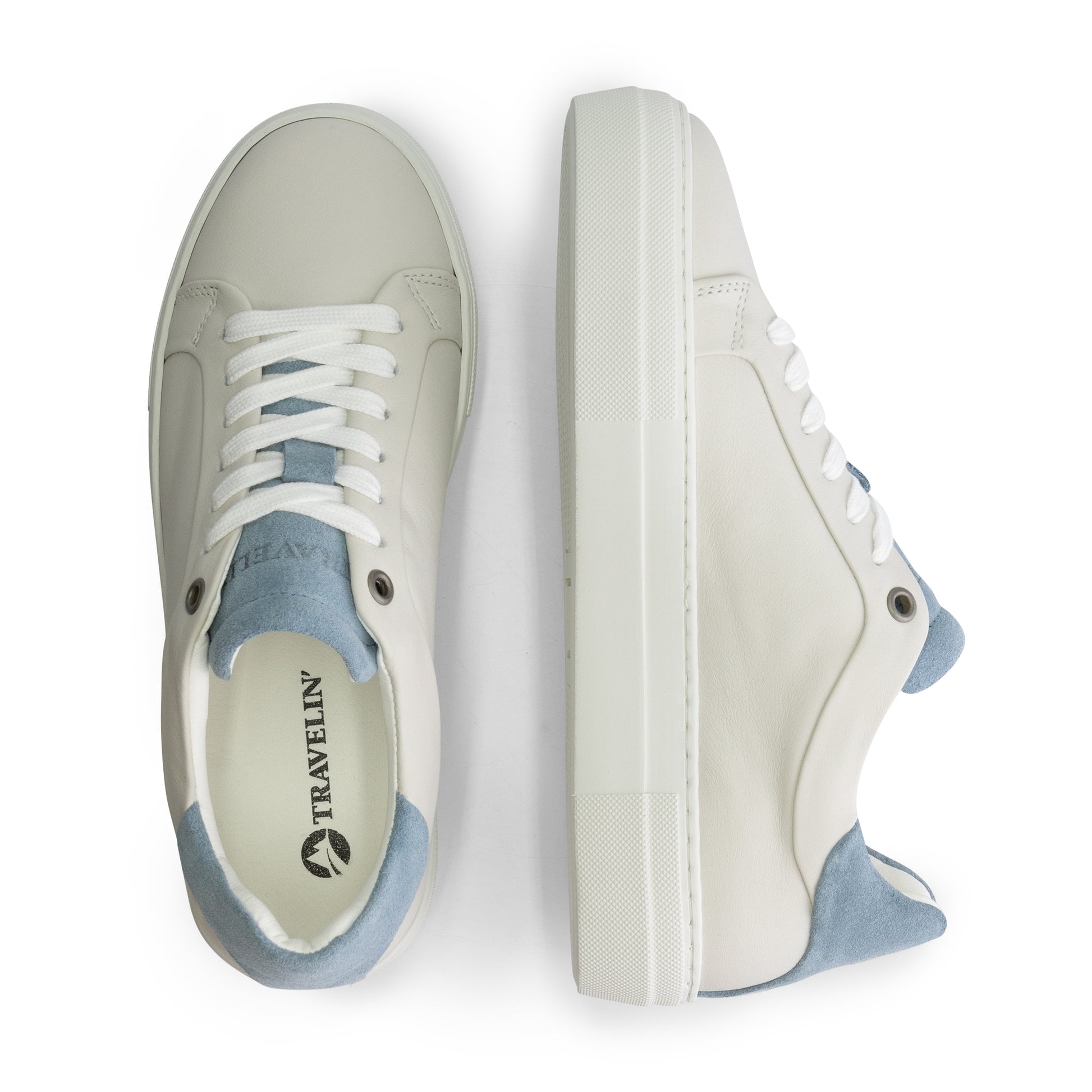 Santec - Leather sneakers - Lady - Light Blue UPD