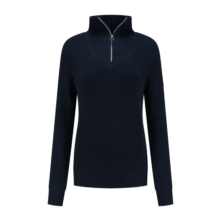 Brecon - Sweater cashmere/cotton blend - Lady - Navy F