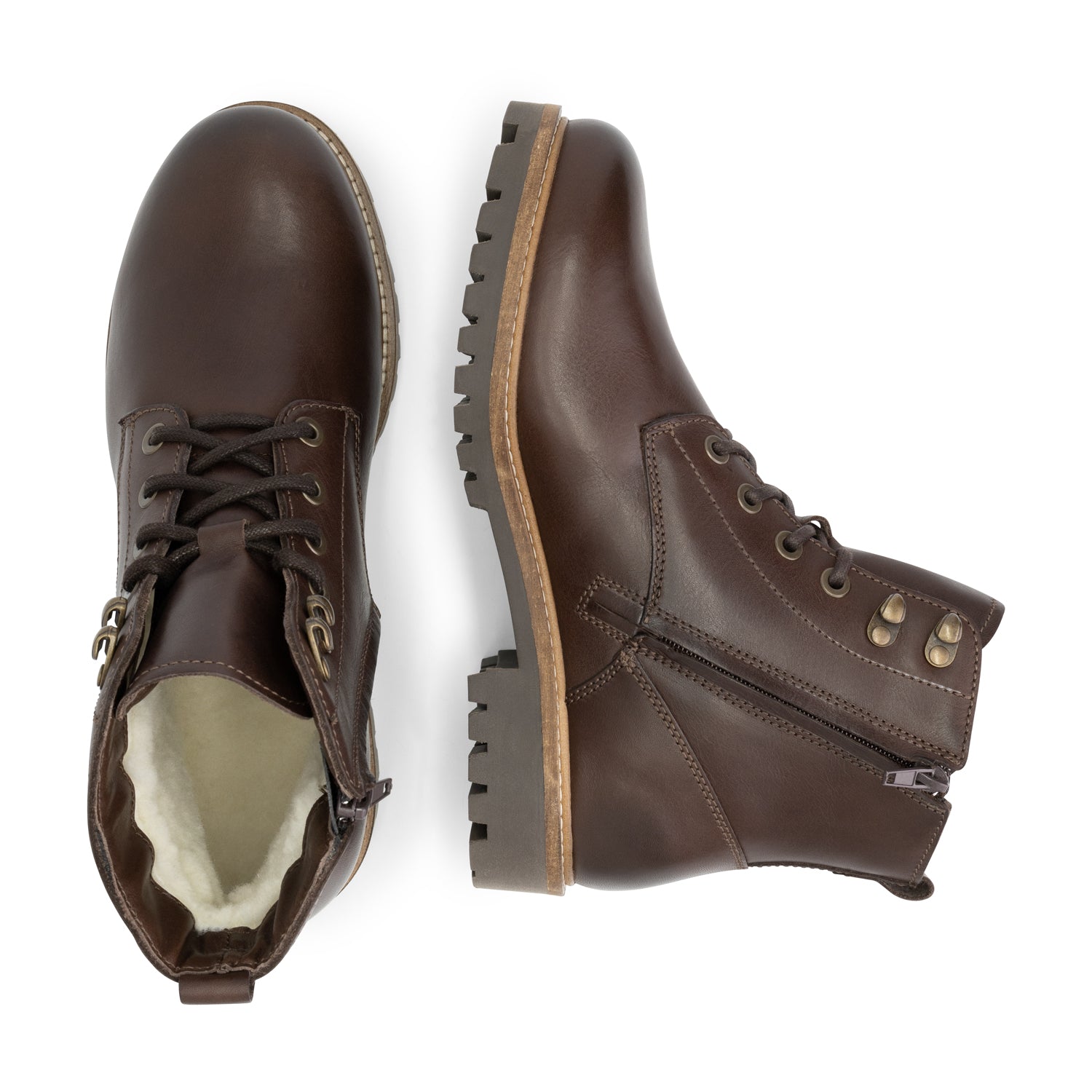 Stalon - Wool-lined lace-up boots - Men - Dark Brown UPD