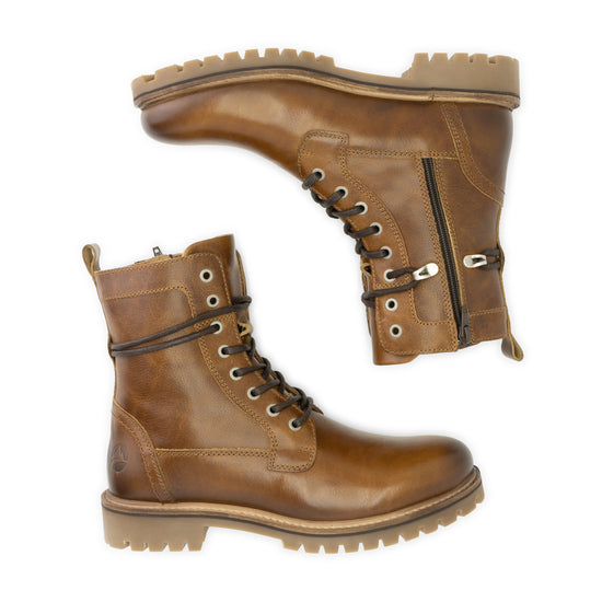 Kvosted - Leather lace-up boots - Men - Cognac UPD