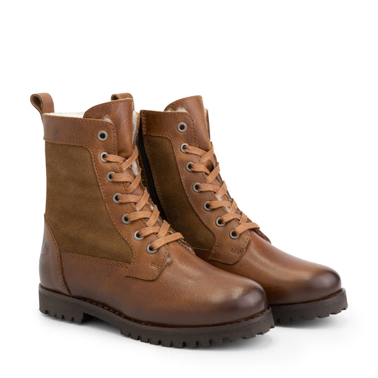 Ask - Wool-lined lace-up boots - Kids - Cognac FRD