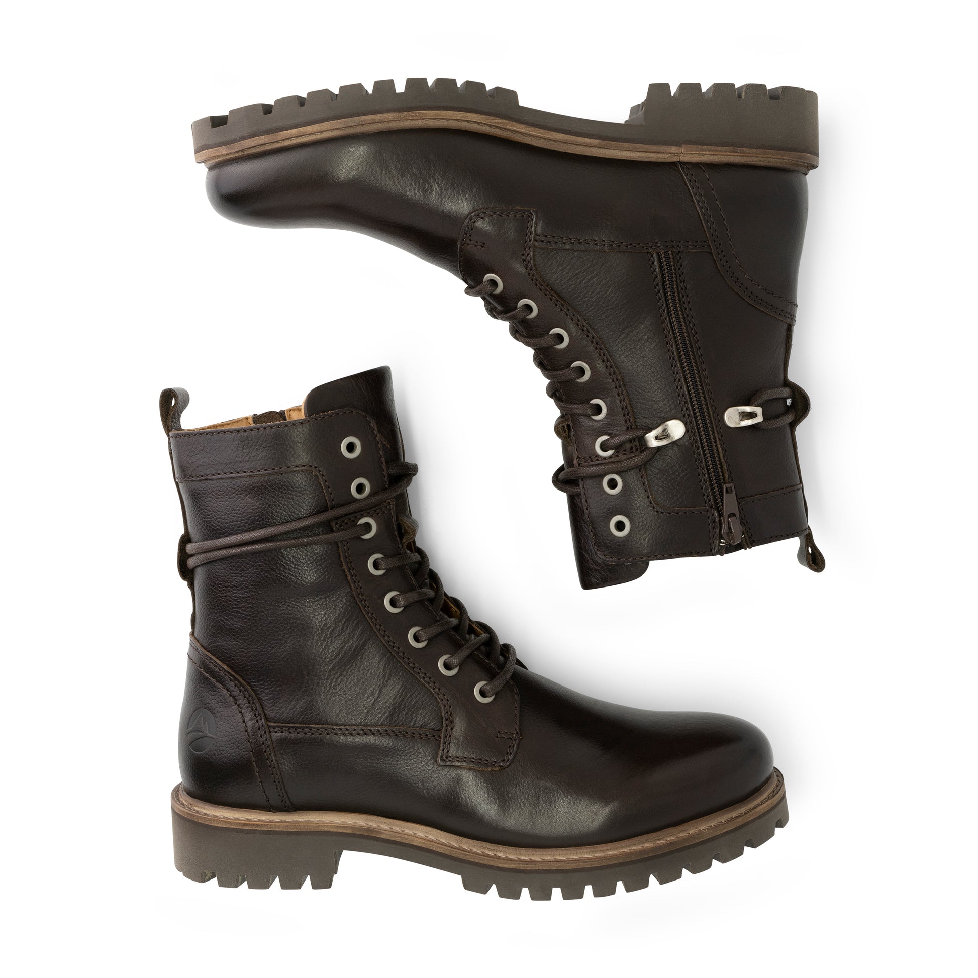 Kvosted - Leather lace-up boots - Men - Dark Brown UPD